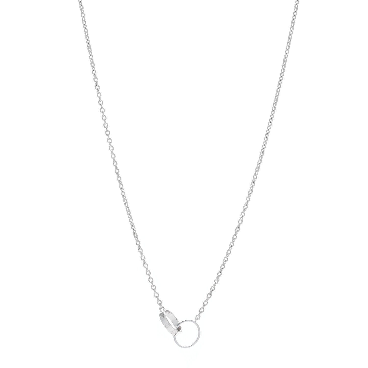 Cartier 18K White Gold Interlocking LOVE Necklace 1 of 6