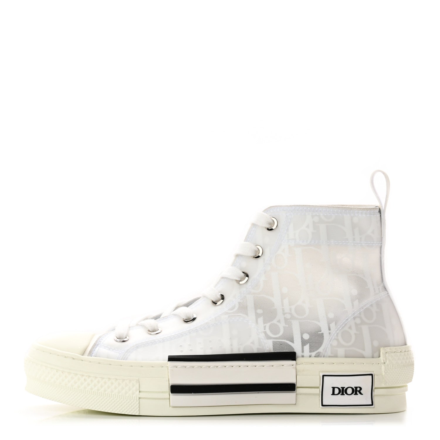 Christian Dior Technical Canvas Oblique Mens B23 High Top Sneakers 38 White 1 of 17