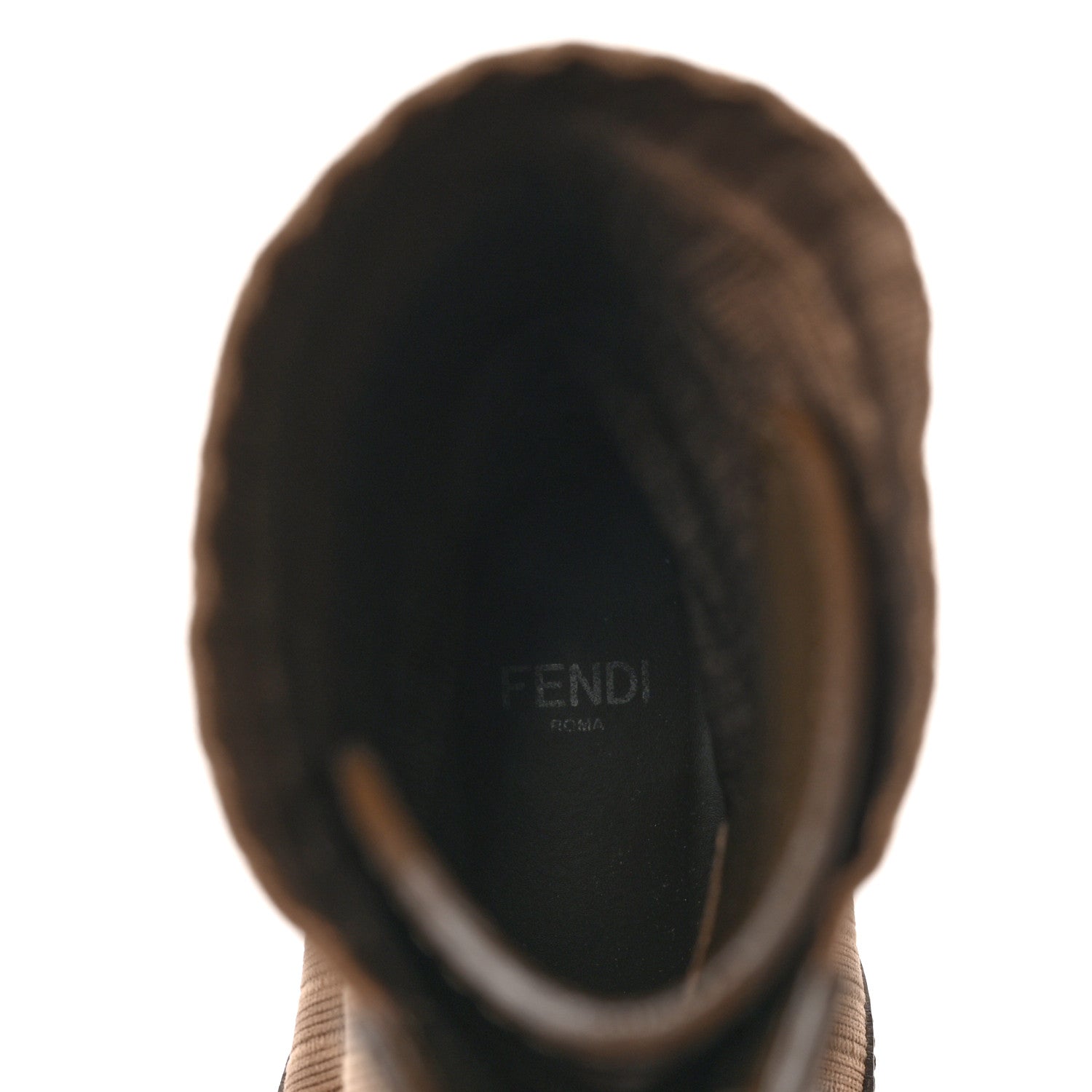 Fendi Vitello Stretch Fabric FF Rockoko Biker Boots 37 Maya Chocolate 7 of 8