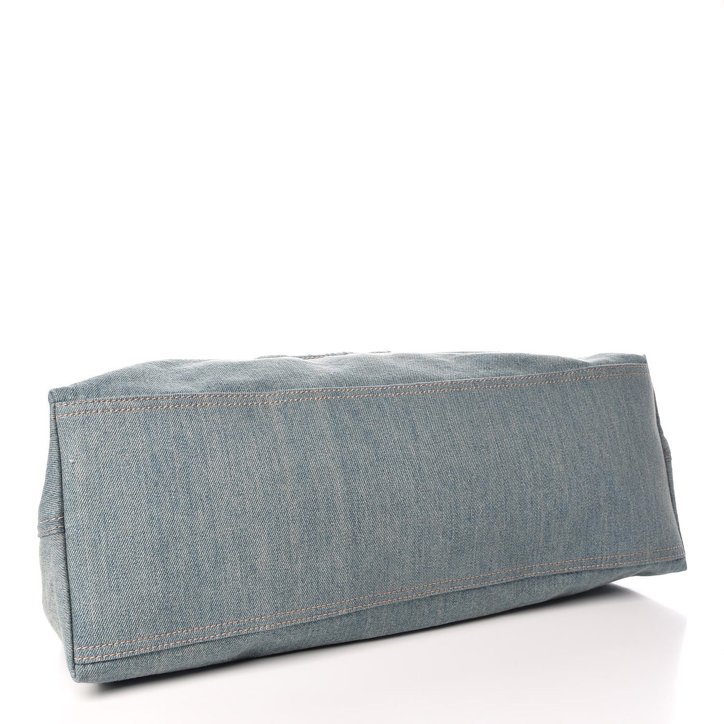 Denim Large Soho Chain Shoulder Bag Blue