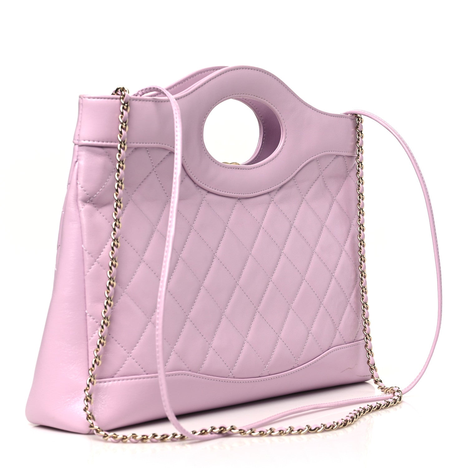 Chanel Shiny Lambskin Quilted 31 Shopping Bag Light Purple 2 of 9