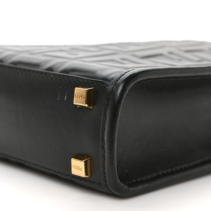 Fendi Vitello Plexiglass FF Embossed Mini Fendi Sunshine Shopper Tote Black 9 of 9