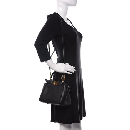 Fendi Nappa Mini Peekaboo Iconic Satchel Black 2 of 12