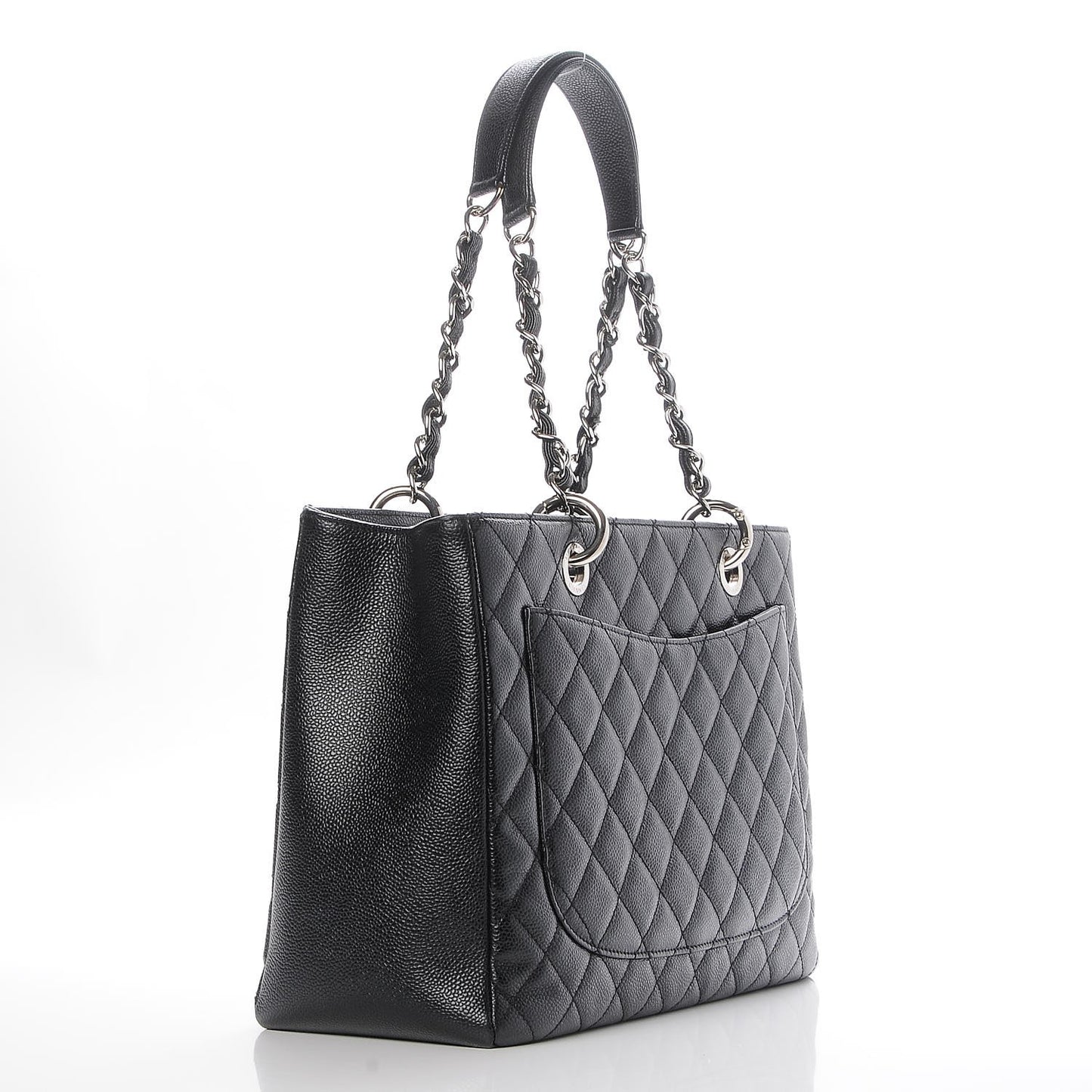 Caviar Quilted Grand Shopping Tote GST Black