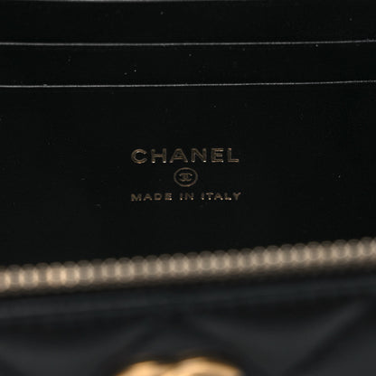 Chanel Lambskin Quilted Metal Small Top Handle Vanity Case With Chain Black 5 of 8