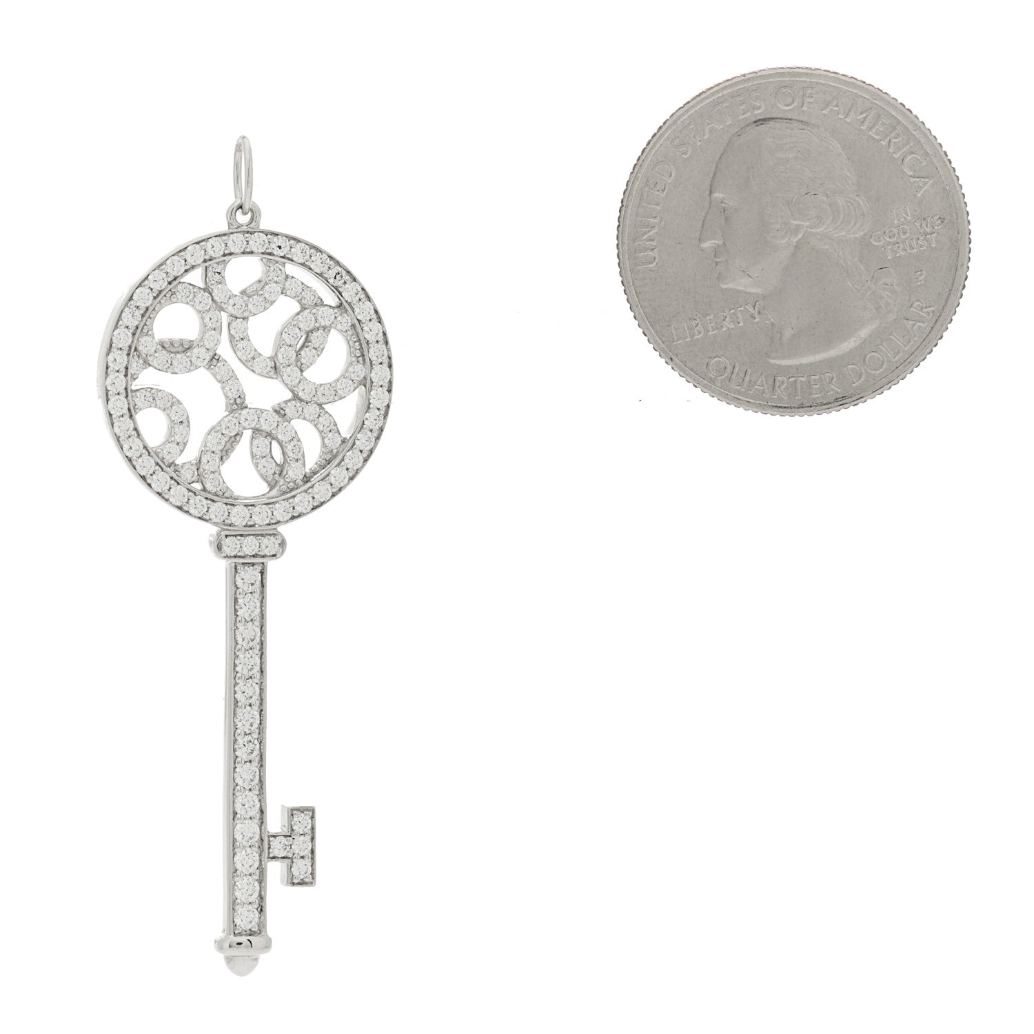 Tiffany Platinum Diamond Bubbles Key Pendant 2 of 5