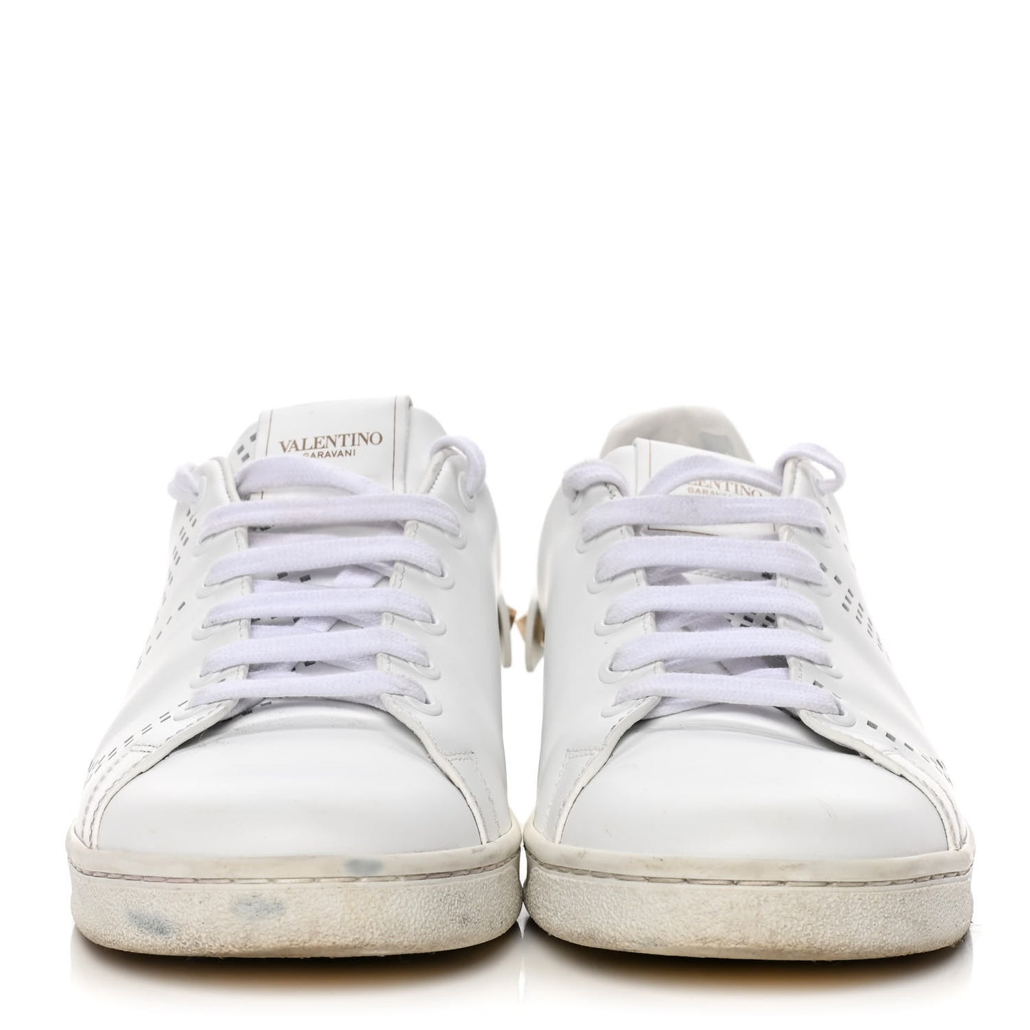 Calfskin Womens Backnet Sneakers 37.5 White