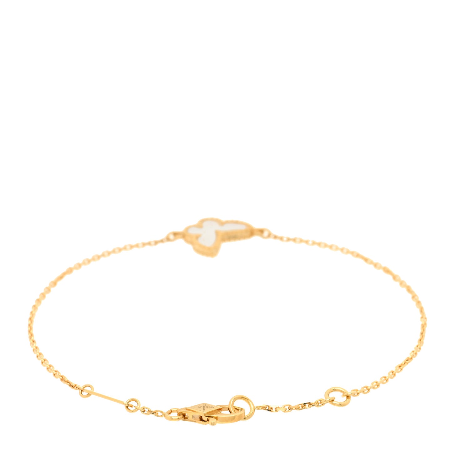 18K Yellow Gold Mother of Pearl Sweet Alhambra Butterfly Bracelet