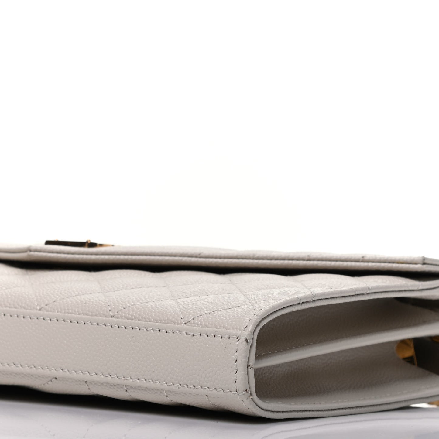Grain De Poudre Mixed Matelasse Triquilt Monogram Chain Wallet Crema Soft