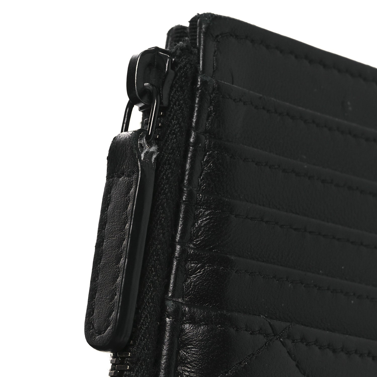 Chanel Lambskin Quilted Zip Card Holder So Black 10 of 11