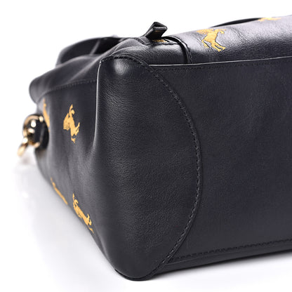 Chloe Smooth Calfskin Little Horses Embroidered Medium Faye Day Shoulder Bag Full Blue 8 of 15