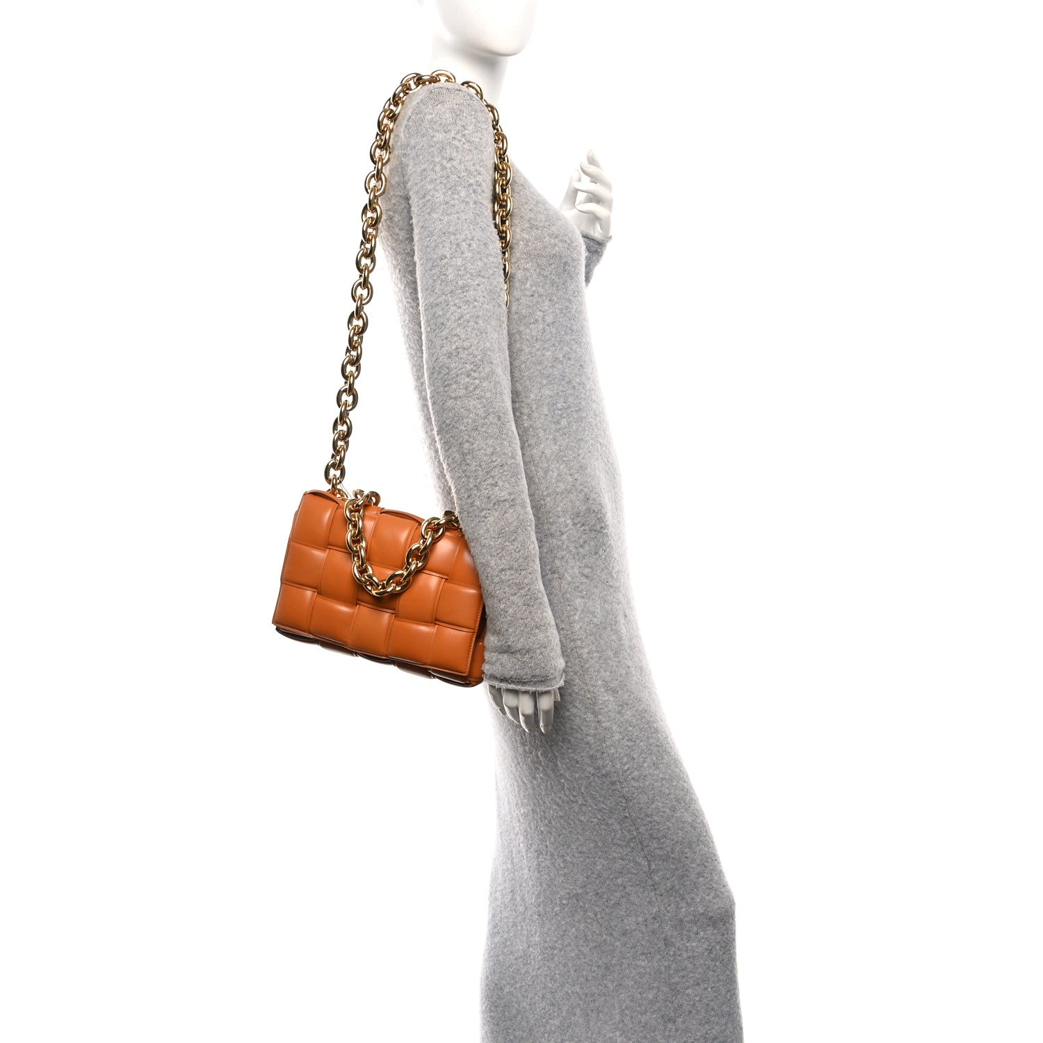 Bottega Veneta Lambskin Maxi Intreccio Padded Chain Cassette Crossbody Bag Clay 2 of 12