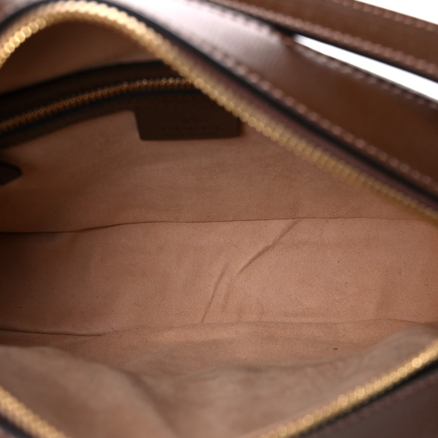GG Supreme Monogram Small Horsebit 1955 Shoulder Bag Beige Brown Sugar