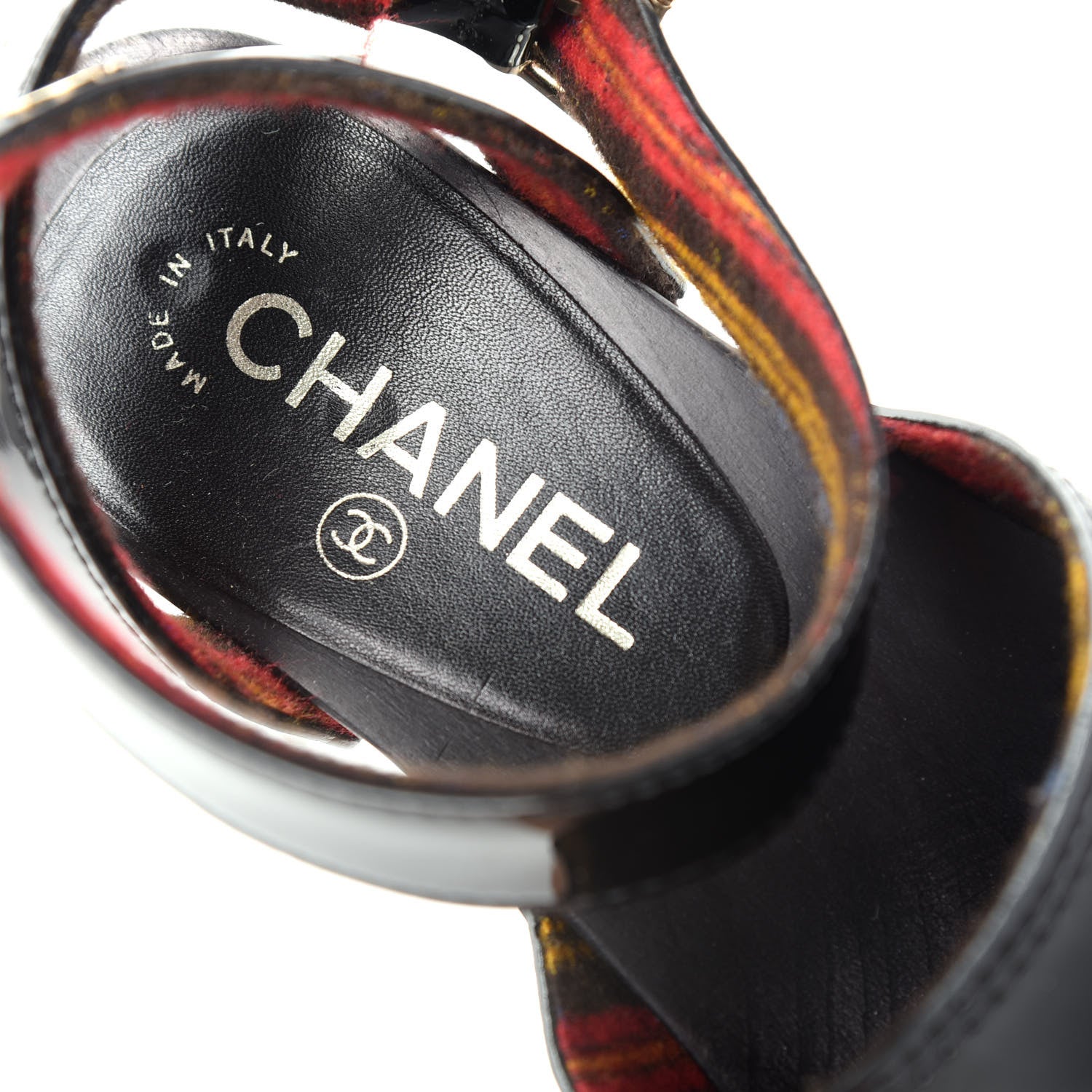 Chanel Patent Calfskin Pearl Ankle Strap Clogs 37 Black 8 of 10