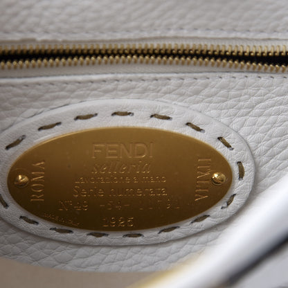 Fendi Cuoio Romano Selleria Mini Peekaboo Iconic Satchel White 9 of 11