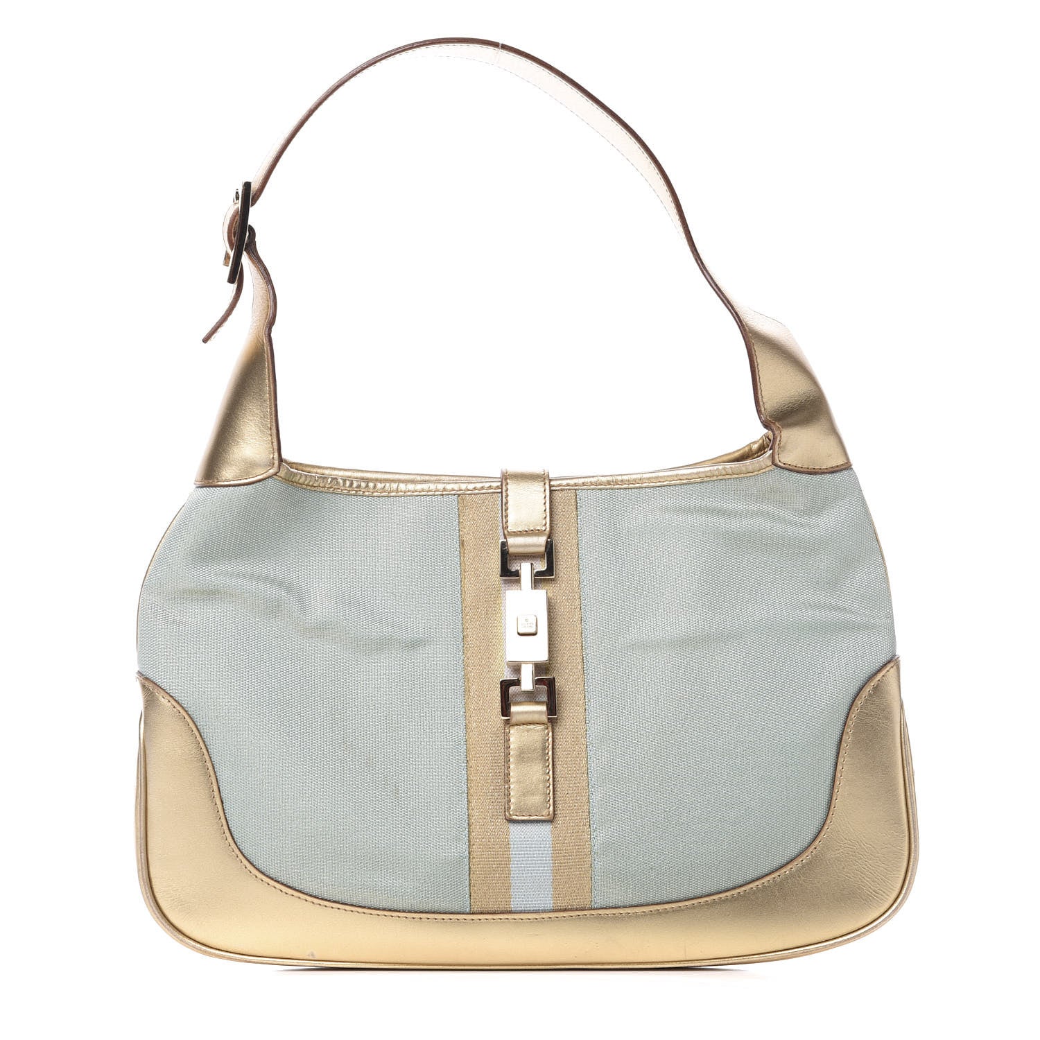 Gucci Metallic Calfskin Jackie O Hobo Gold 1 of 9