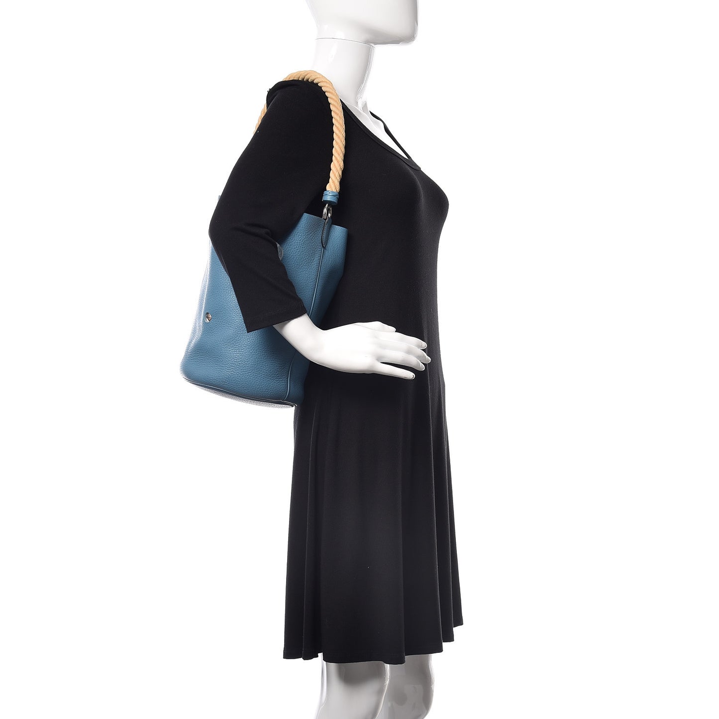 Taurillon Clemence Mangeoire Rope Bag Blue Jean