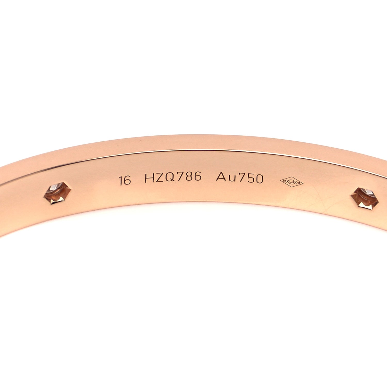 Cartier 18K Pink Gold 4 Diamond LOVE Bracelet 16 4 of 6