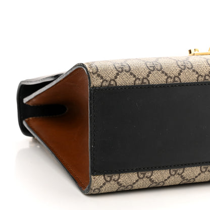 Gucci GG Supreme Monogram Calfskin Medium Padlock Shoulder Bag Beige Black Cuir 9 of 13