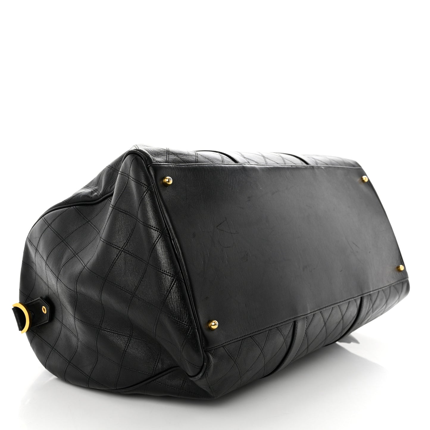 Calfskin Stitched Duffel Bag Black