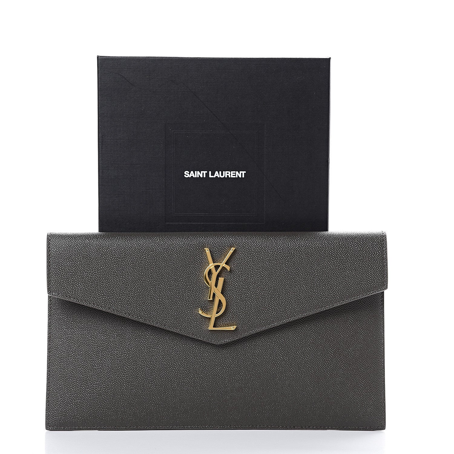 Saint Laurent Grain De Poudre Uptown Pouch Pebble 7 of 7