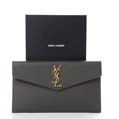 Saint Laurent Grain De Poudre Uptown Pouch Pebble 7 of 7