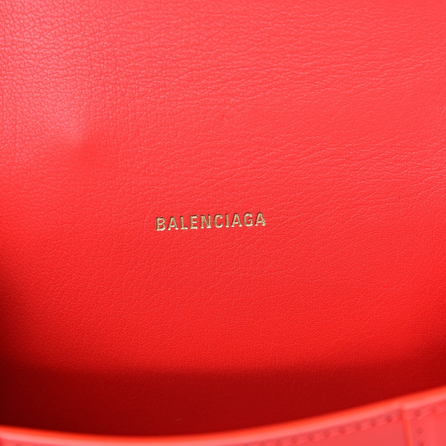 Shiny Box Calfskin Hourglass Top Handle Bag XS Bright Red