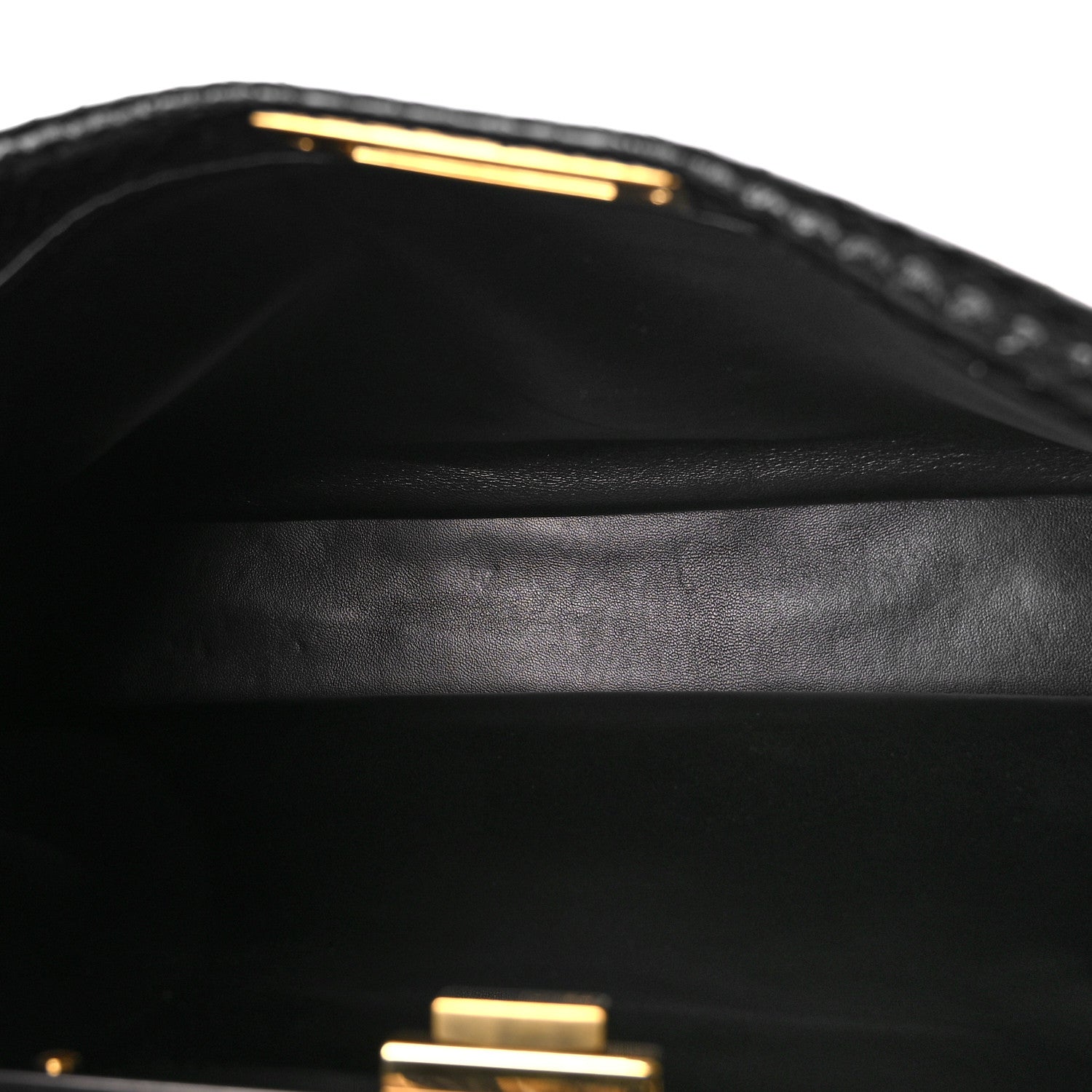 Fendi Snakeskin Large Peekaboo Iconic Satchel Black 6 of 10