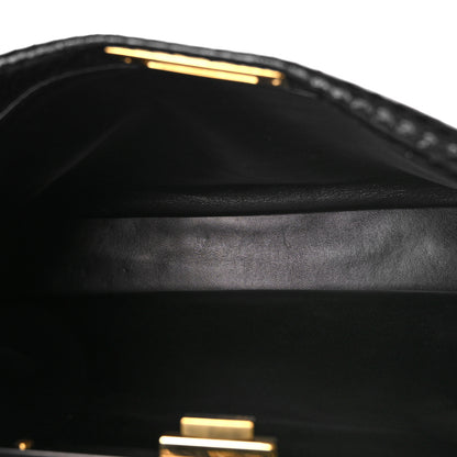 Fendi Snakeskin Large Peekaboo Iconic Satchel Black 6 of 10