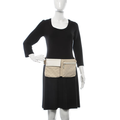 Gucci GG Monogram Web Double Pocket Belt Bag White 2 of 10