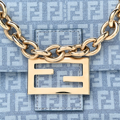 Fendi Zucchino Spalmati Forever Mini Mama Baguette Celeste 9 of 11