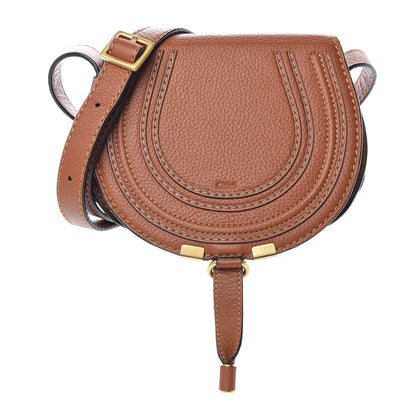 Chloe Calfskin Mini Marcie Round Crossbody Bag Tan 1 of 9