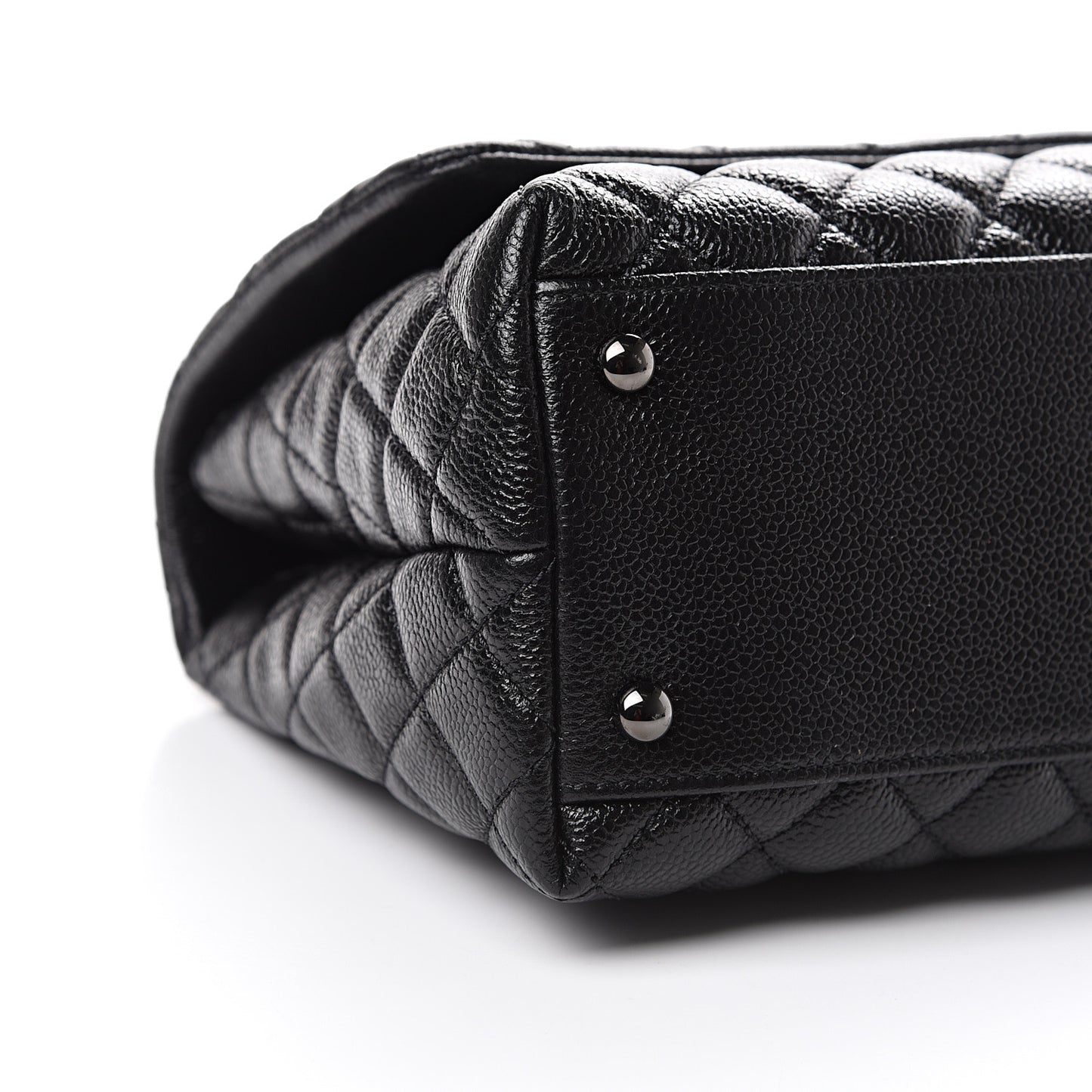 Caviar Quilted Small Coco Handle Flap So Black