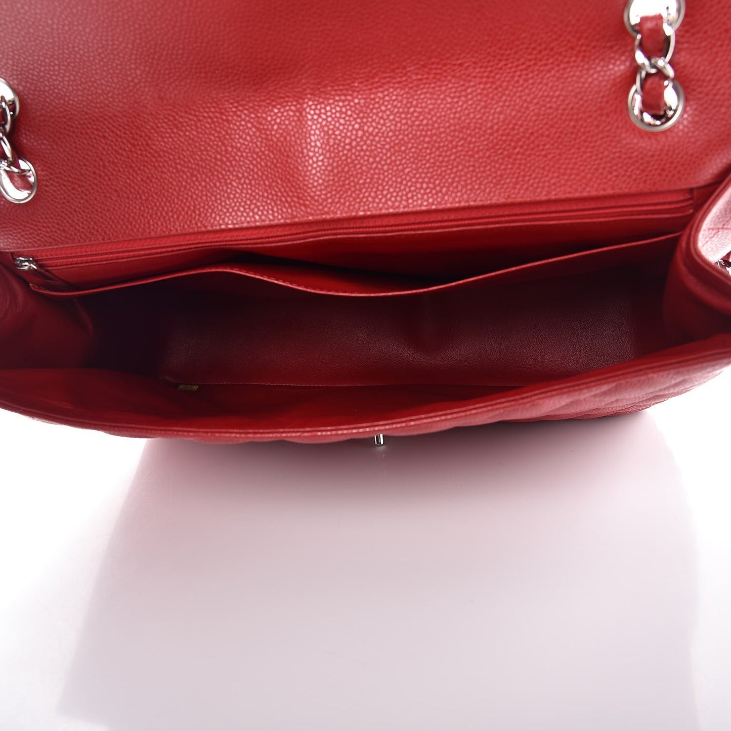Caviar Quilted Maxi Single Flap Red