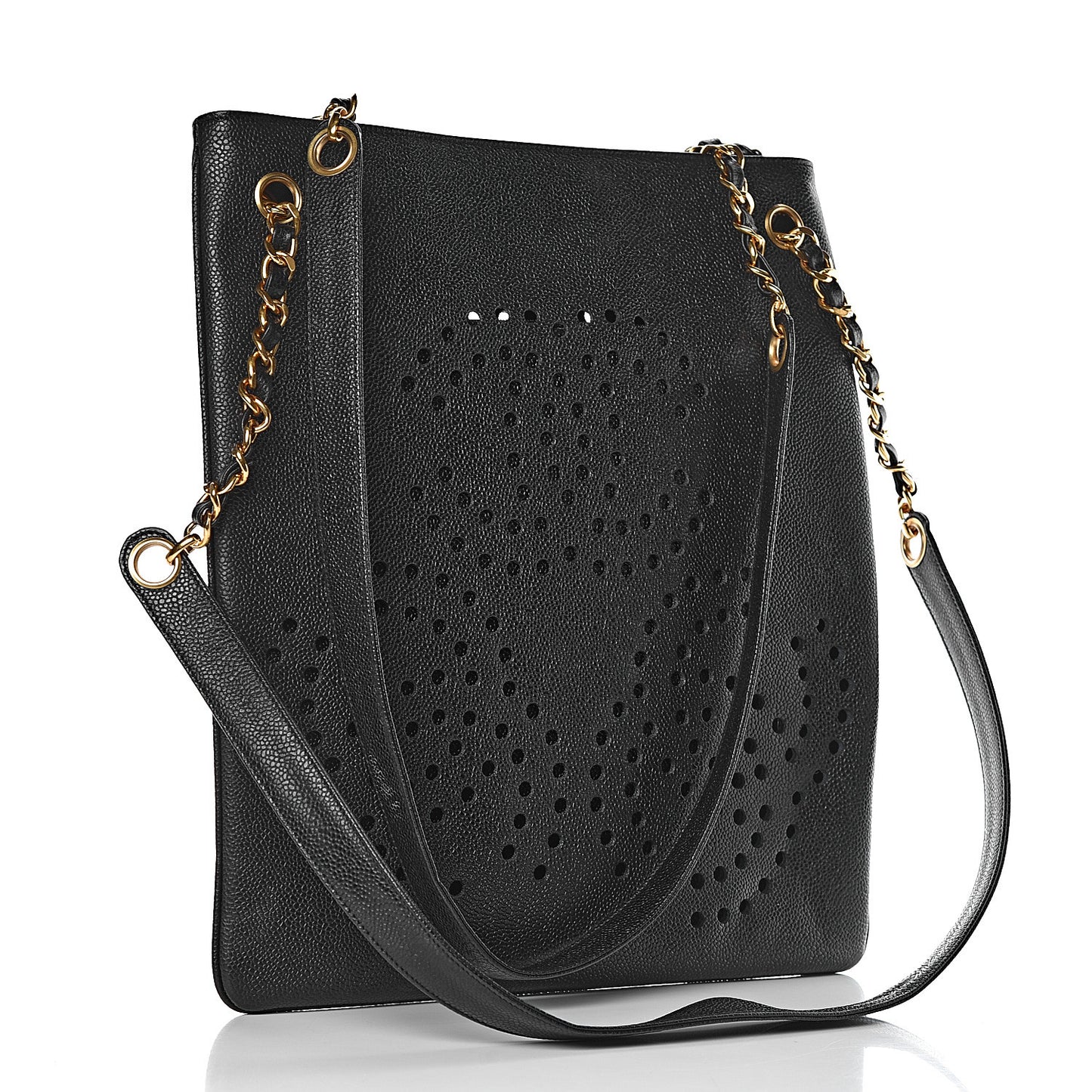 Caviar Perforated CC Tote Black
