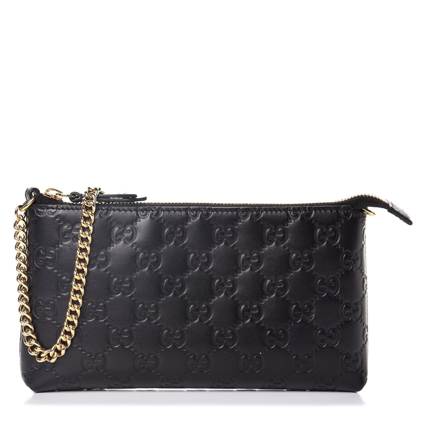 Guccissima Signature Wrist Wallet Black