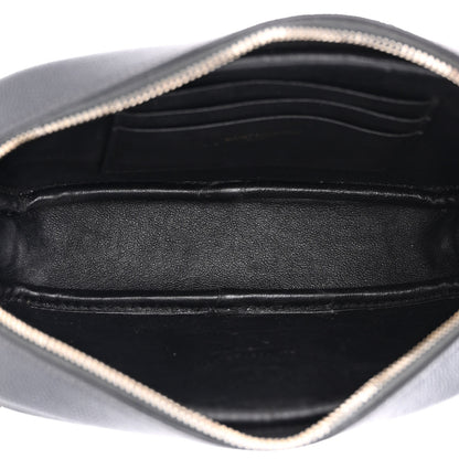 Saint Laurent Grain De Poudre Matelasse Monogram Mini Lou Camera Bag Dark Smog 5 of 10