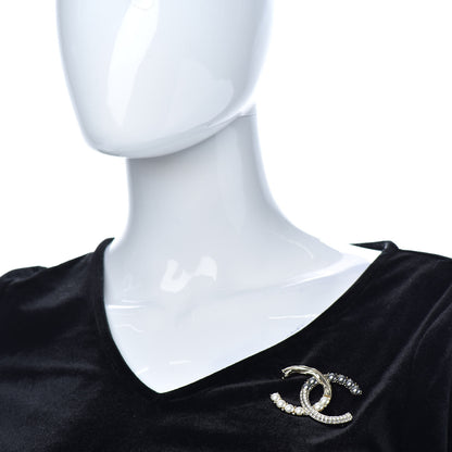 Chanel Pearl Crystal Bright Young Thing CC Brooch Gold 2 of 4