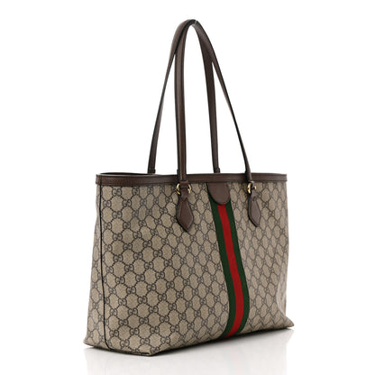 Gucci GG Supreme Monogram Medium Ophidia Shopping Tote Brown 3 of 17