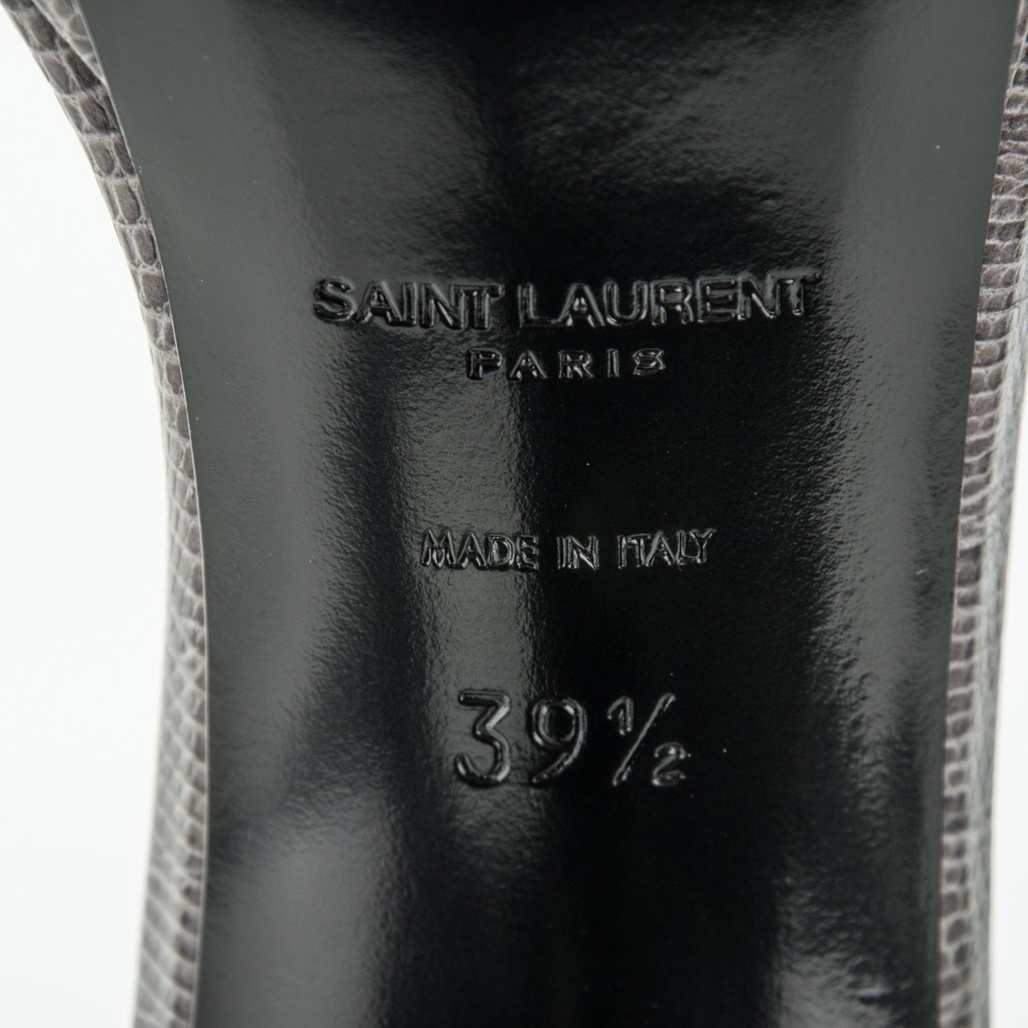 Lizard Calfskin Embossed Jane 105 Ankle Strap Sandals 39.5 Earth