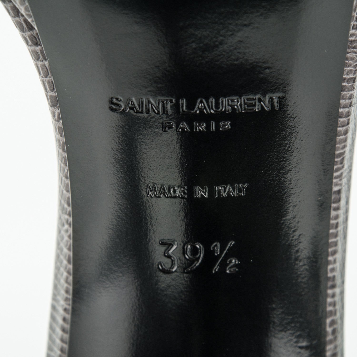 Saint Laurent Lizard Calfskin Embossed Jane 105 Ankle Strap Sandals 39.5 Earth 6 of 7
