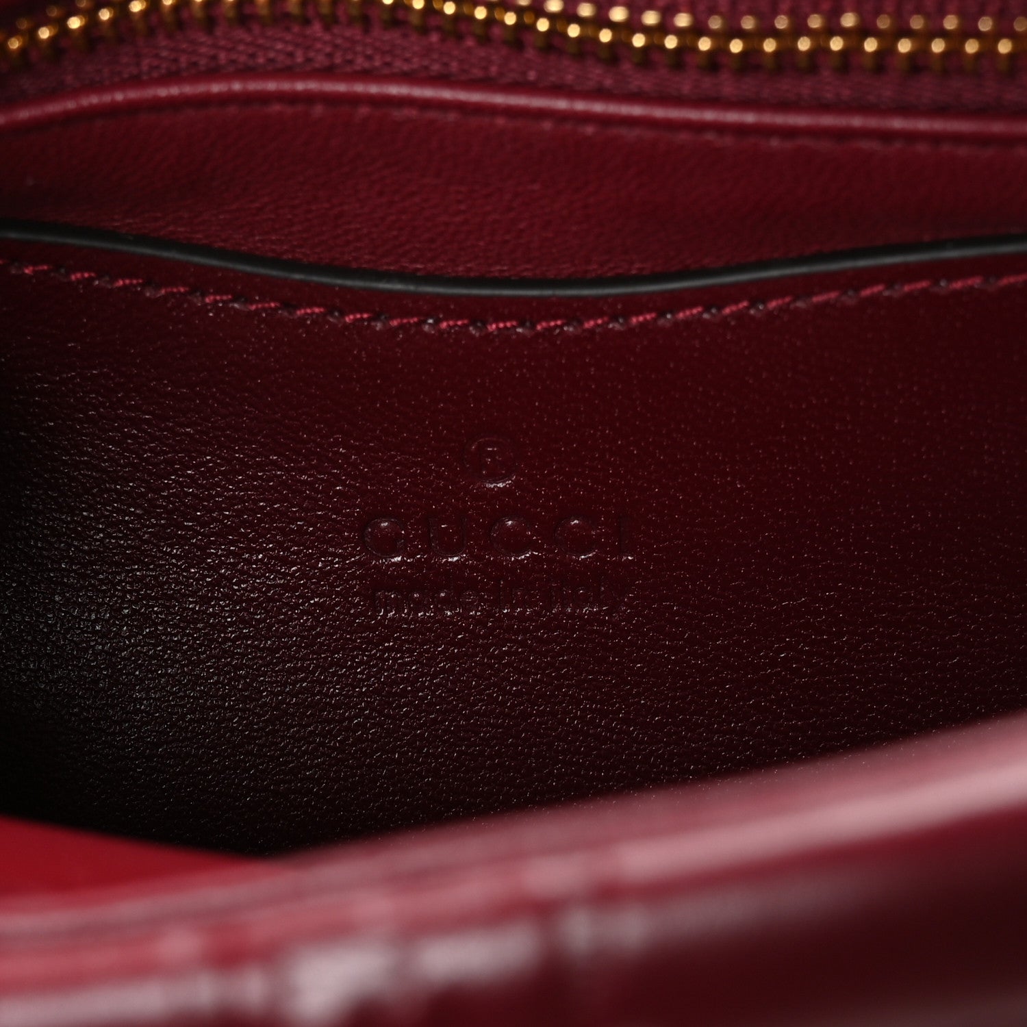 Gucci Lambskin Embossed Mini GG Milano Top Handle Shoulder Bag Rosso Ancora 6 of 11