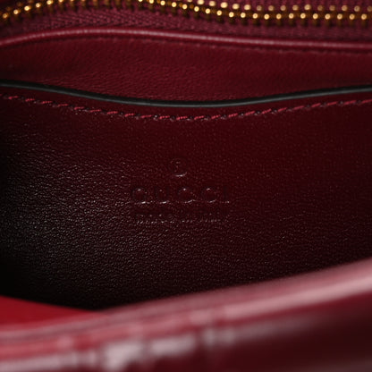 Gucci Lambskin Embossed Mini GG Milano Top Handle Shoulder Bag Rosso Ancora 6 of 11