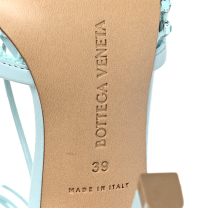 Bottega Veneta Mesh Nappa Crystal Embellished Sparkle Stretch Ankle Tie Sandals 39 Pale Blue 6 of 7