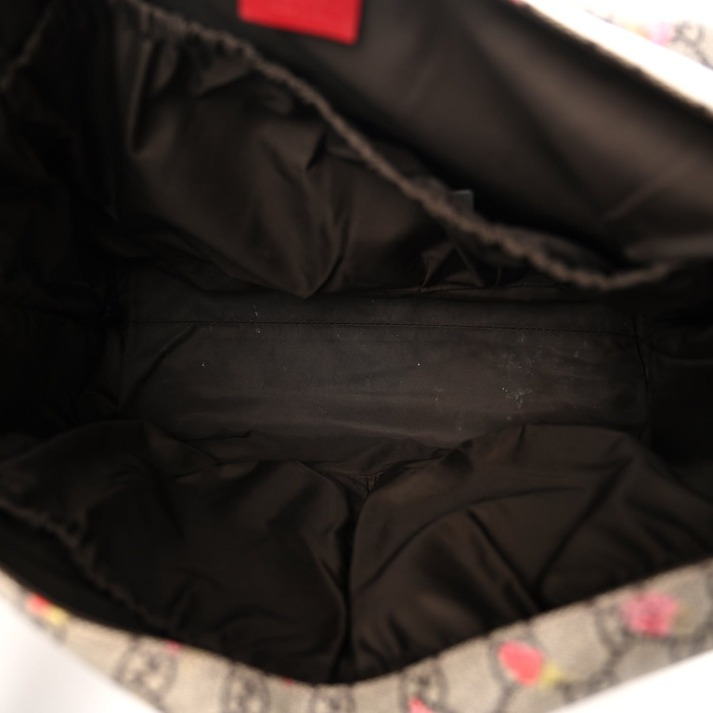 GG Supreme Monogram Strawberry Messenger Diaper Bag Beige