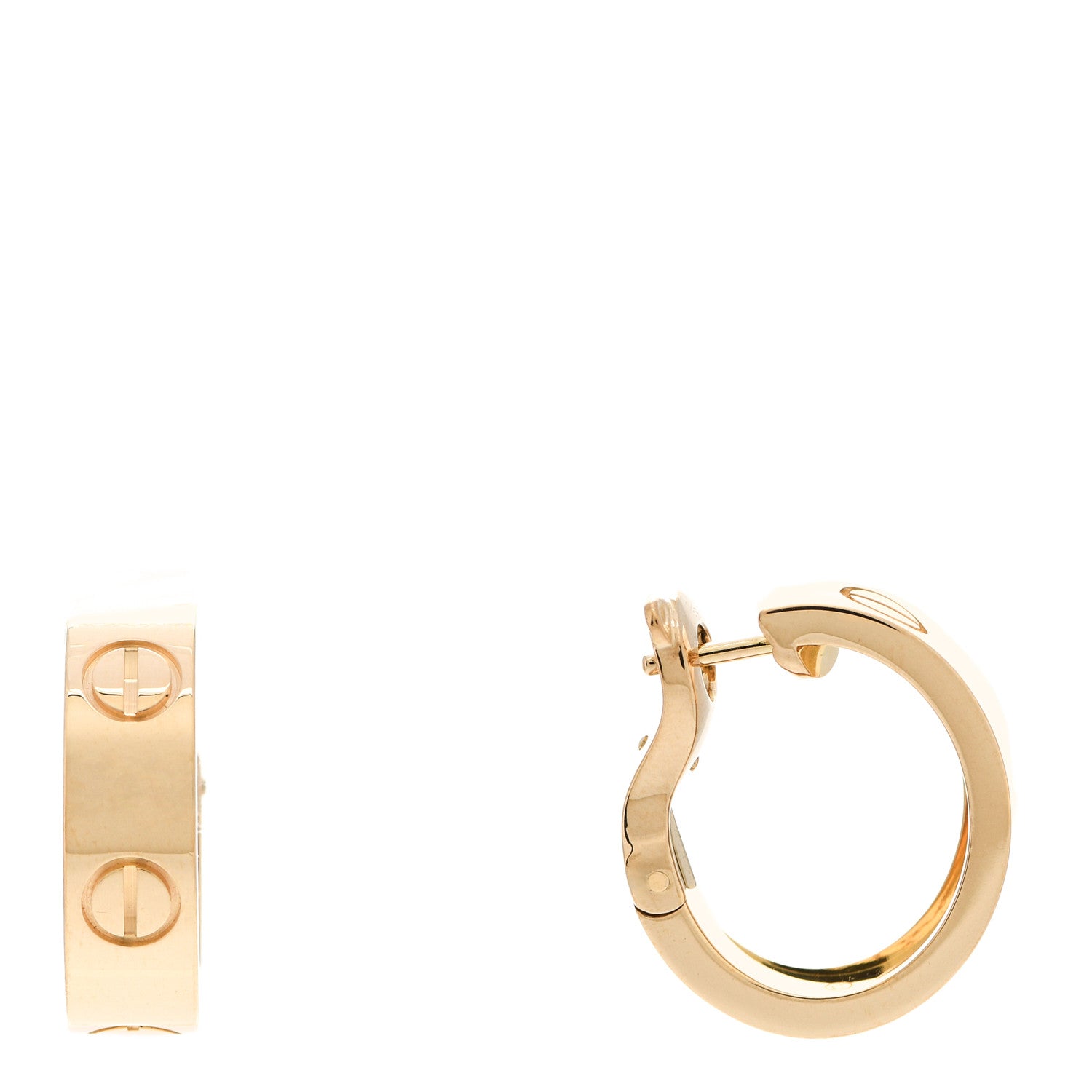 Cartier 18K Yellow Gold 5.5mm LOVE French Clip Hoop Earrings 1 of 6