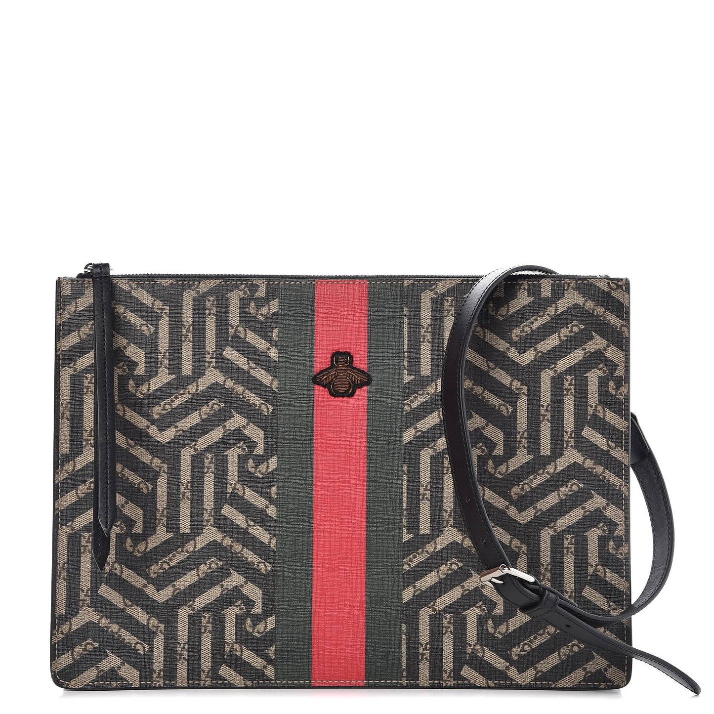 GG Supreme Monogram Caleido Web Messenger Beige Ebony
