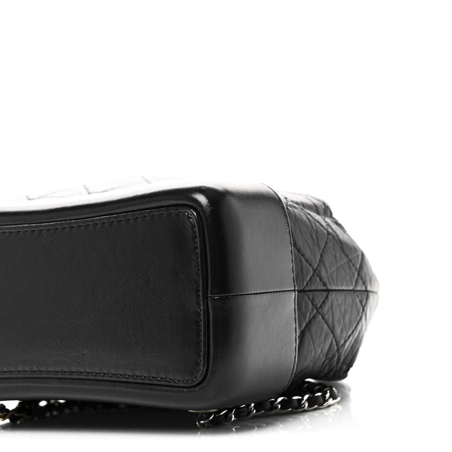 Aged Calfskin Quilted Small Gabrielle Backpack Black