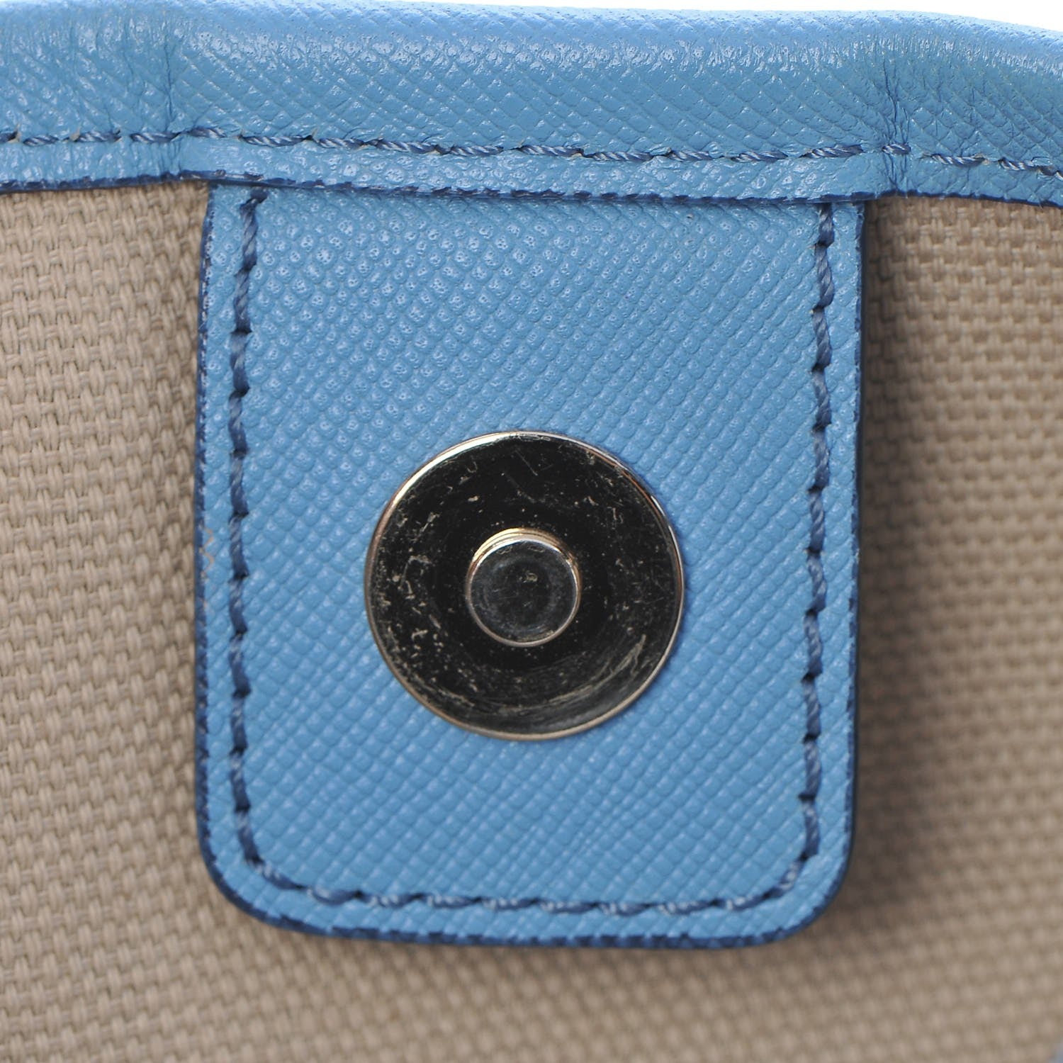 MCM Coated Canvas Shopper Tote Blue 8 of 15
