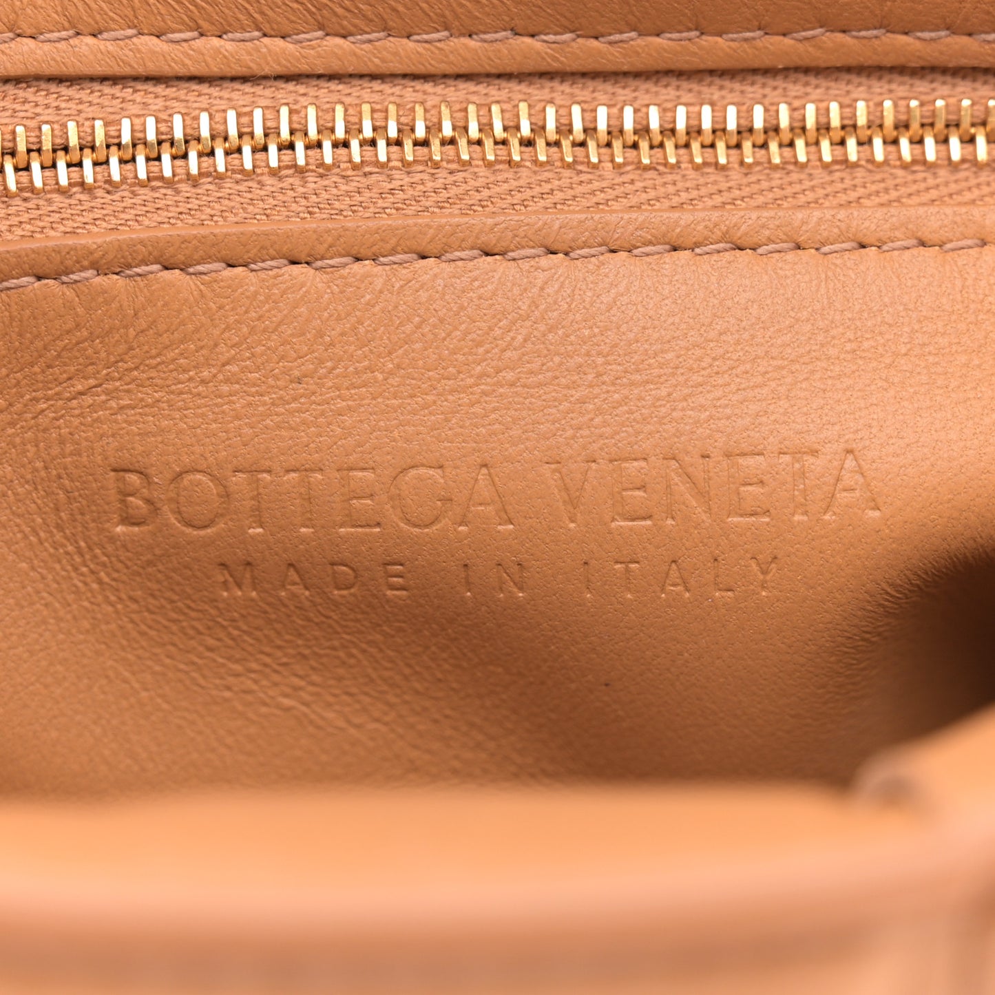 Nappa Maxi Intreccio Padded Cassette Crossbody Bag Caramel